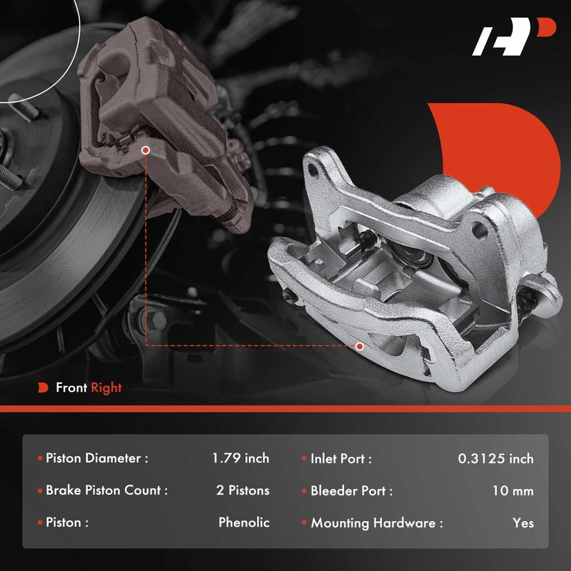 Front Passenger Brake Caliper with Bracket for Mazda CX-9 2016-2021 CX-5 2021