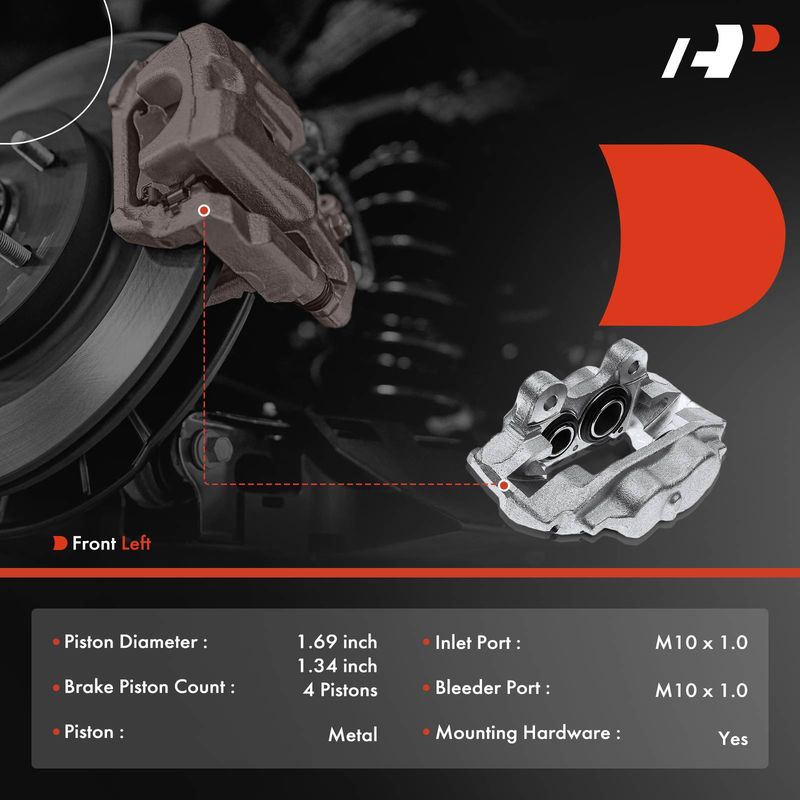 Front Driver Brake Caliper for Toyota 4Runner 86-89 Pickup Land Cruiser 2.4L