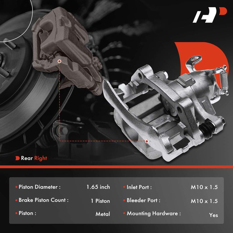 Rear Passenger Brake Caliper with Bracket for Jaguar XJ8 Vanden Plas 2004-2005