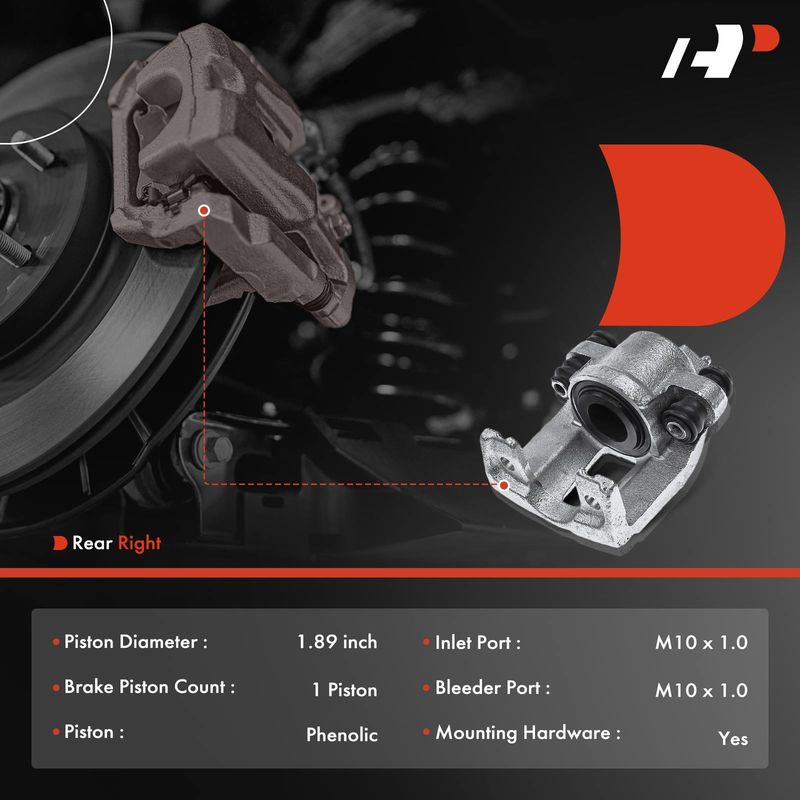 Rear Passenger Brake Caliper for Infiniti QX56 04-10 Nissan Armada Titan 05-15