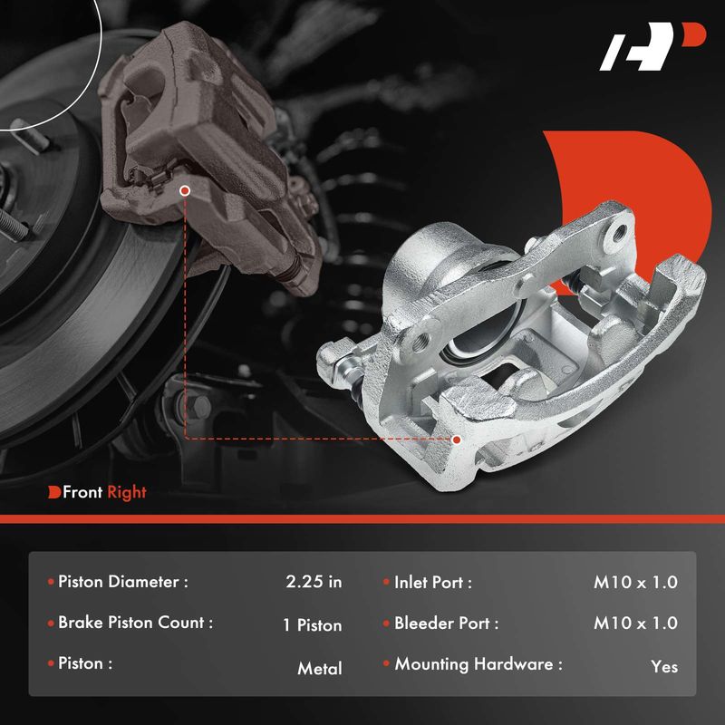 Front Passenger Brake Caliper with Bracket for Suzuki SX4 2007-2013 2.0L