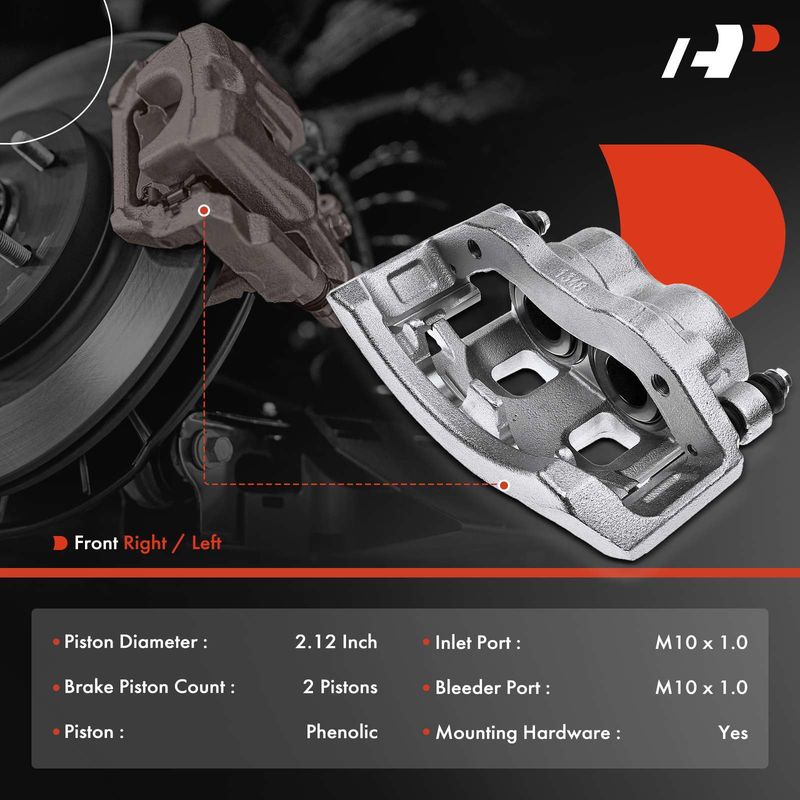 Front Driver/Passenger Brake Caliper with Bracket for Dodge Ram 1500 2002-2005