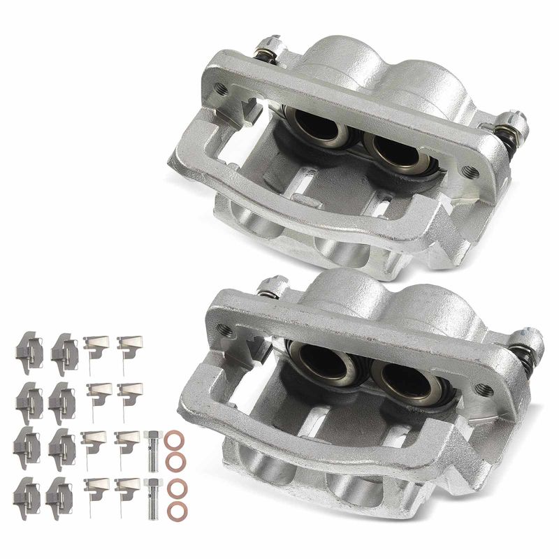 2x Front Brake Caliper with Bracket for Ford F-250 F-350 Super Duty 2005-2012