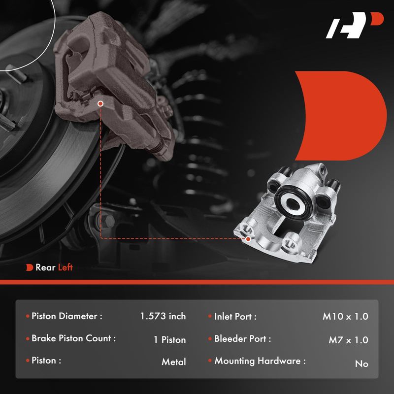 Rear Driver Brake Caliper for BMW 540i 1994-1995 740i 740iL 750iL M5 E32 E34