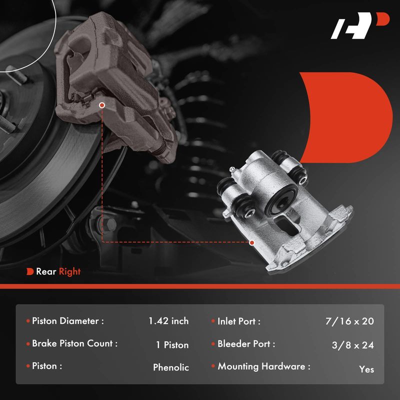 Rear Passenger Brake Caliper for Chrysler Sebring 2001-2006 300M 1999-2004 Dodge