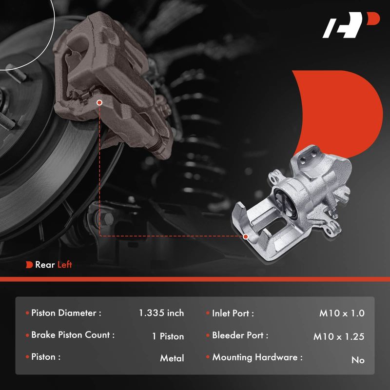 Rear Driver Brake Caliper for Honda CR-Z 2011 2012-2015 L4 1.5L