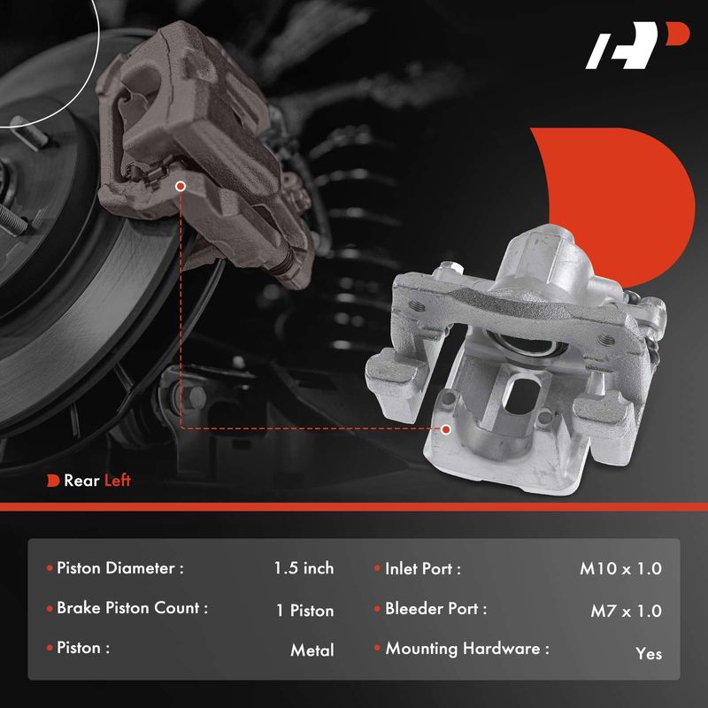 Rear Driver Brake Caliper w/ Bracket for Lexus ES300h ES350 Toyota Avalon Camry