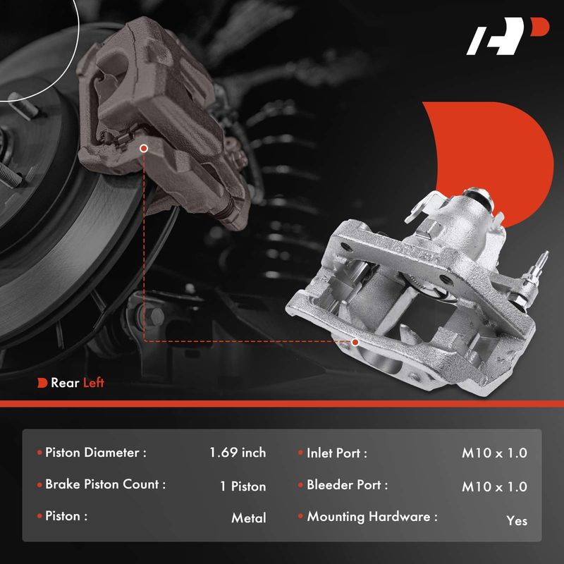 Rear Driver Brake Caliper with Bracket for Ford Edge 2011-2014 Lincoln MKX