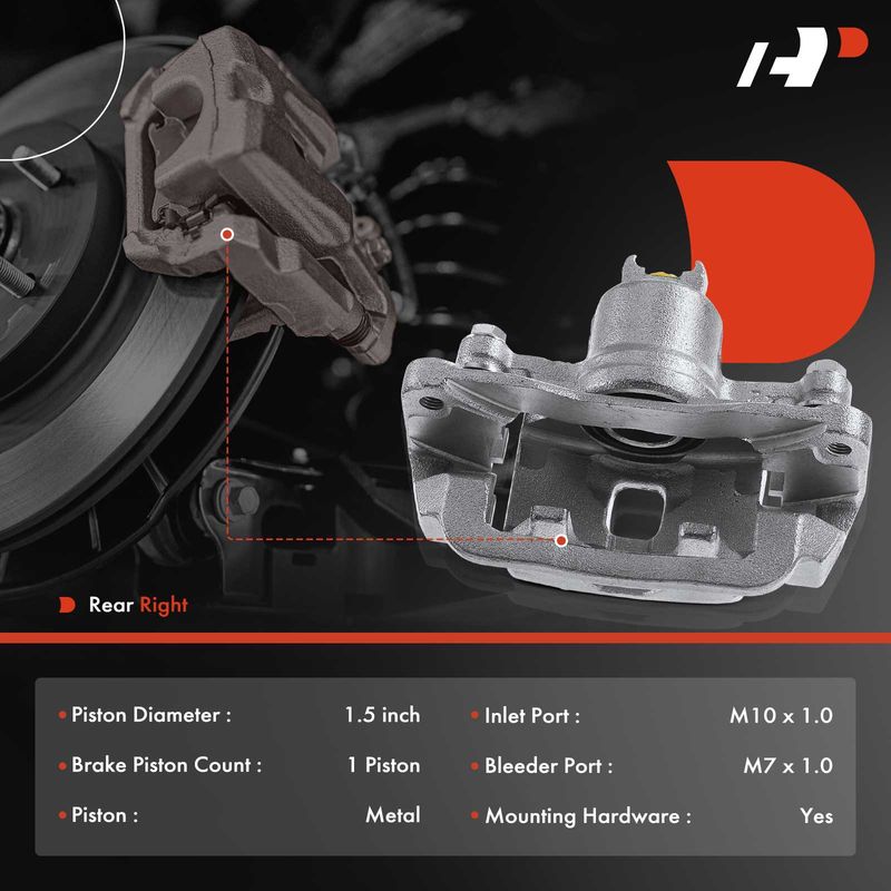 Rear Passenger Brake Caliper with Bracket for Subaru Forester 98-03 Impreza
