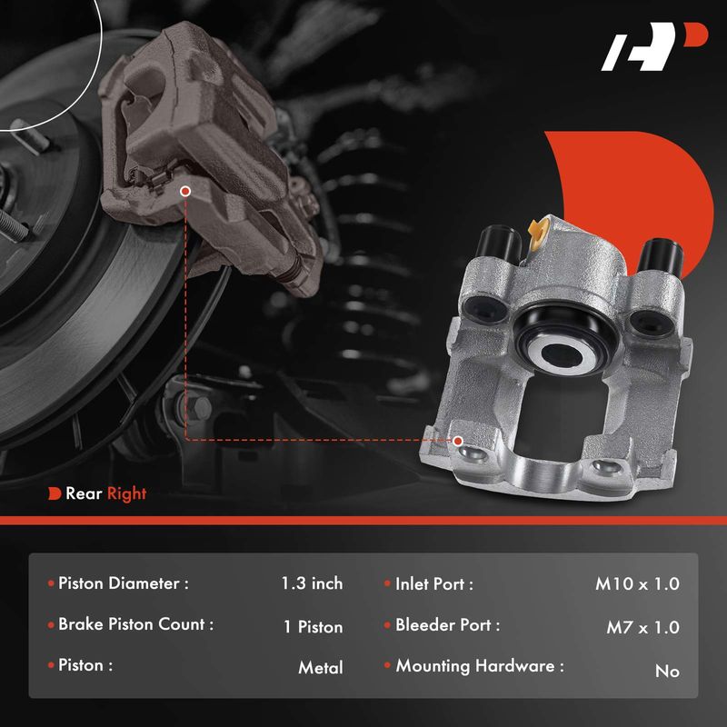 Rear Passenger Brake Caliper for BMW E30 318i 325i E28 533i E24 E23