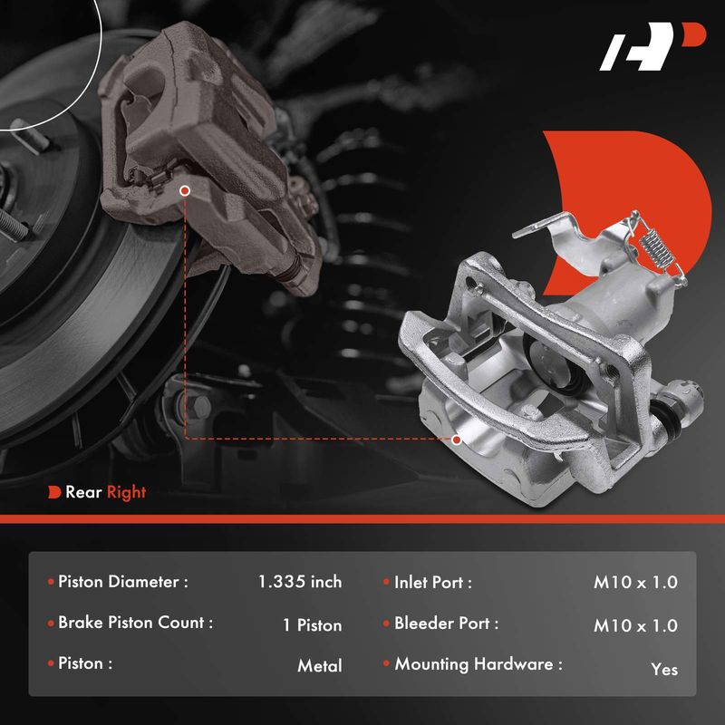 Rear Passenger Brake Caliper with Bracket for Hyundai Elantra GT Kia Forte5