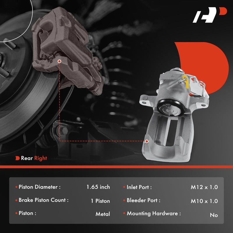 Rear Passenger Brake Caliper for Audi A6 Quattro S6 4B C5 VW Passat 3B2
