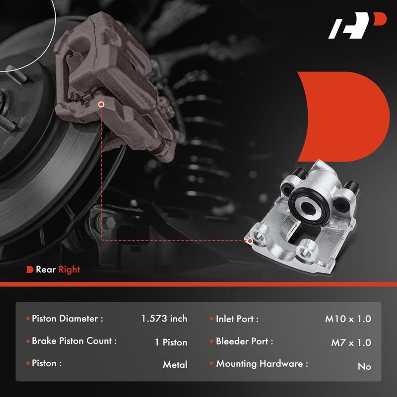 Rear Passenger Brake Caliper for BMW 540i 1994-1995 740i 740iL 750iL M5 E32 E34