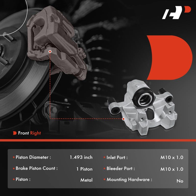 Rear Passenger Brake Caliper for Mercedes-Ben C250 2012-2015 C300 11-12