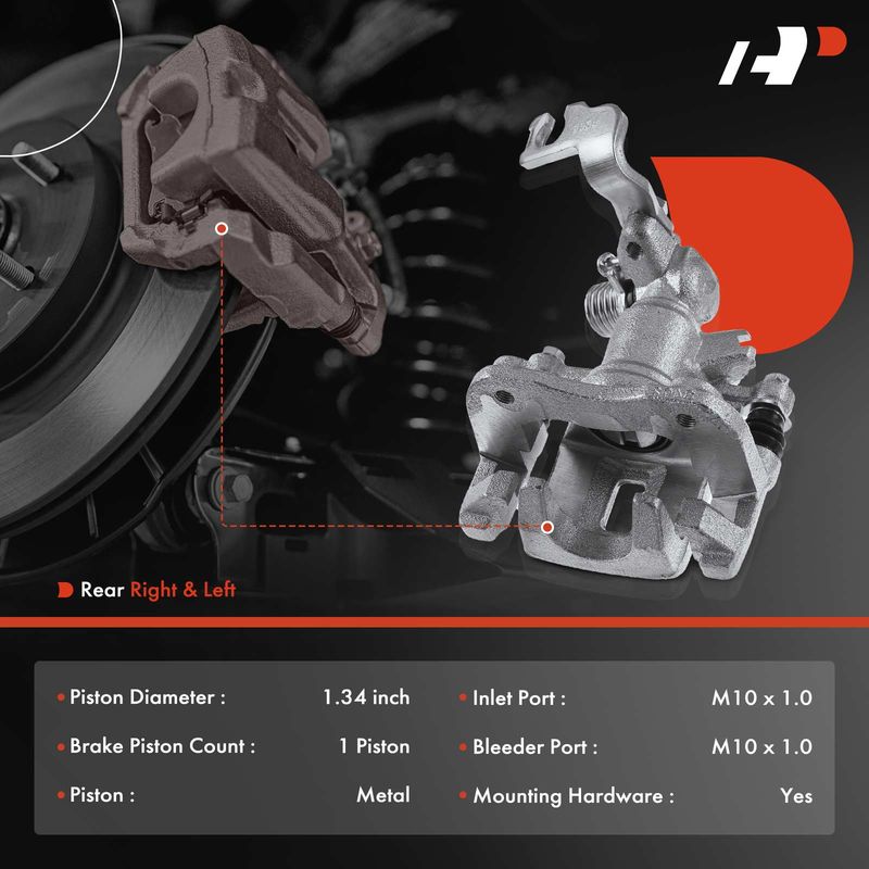 2x Rear Brake Caliper with Bracket for Honda Accord 1998-2002