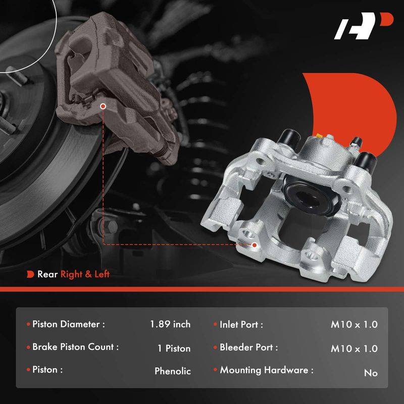2x Rear Brake Caliper with Bracket for Jeep Grand Cherokee 11-18 Dodge Durango