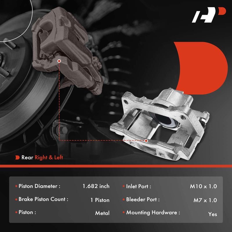 2x Rear Brake Caliper with Bracket for Infiniti FX35 2009-2012 EX37 QX50 QX70