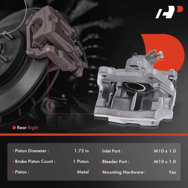 Rear Passenger Brake Caliper with Bracket for Land Rover LR3 05-09 LR4 Range Rover