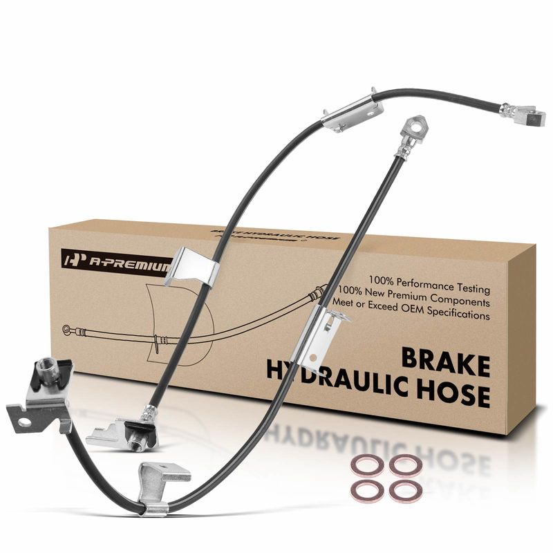 2Pcs Front Brake Hydraulic Hose for Chevy Silverado 1500 GMC Sierra 1500 Cadillac