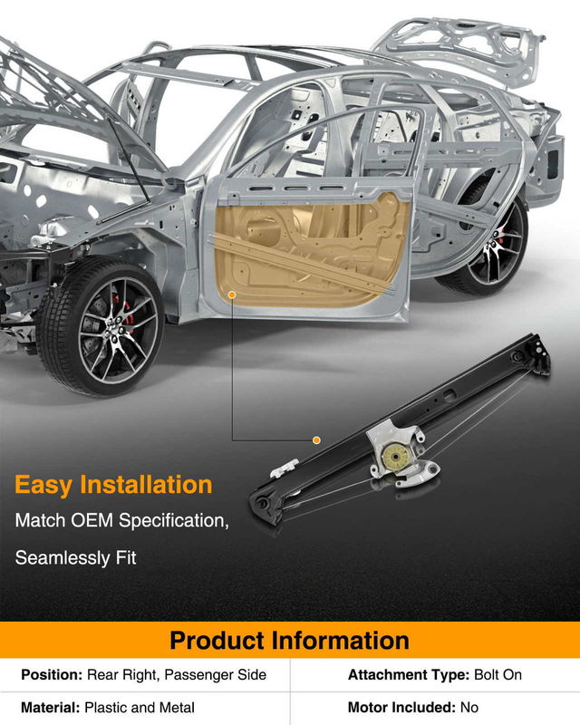 Rear Passenger Power Window Regulator without Motor for BMW E53 X5 2000-2006