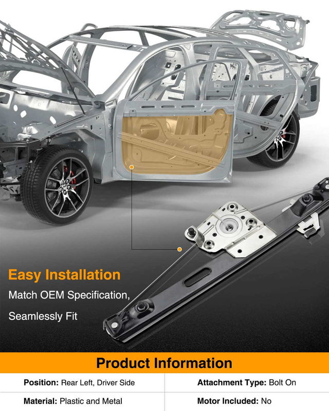Rear Driver Power Window Regulator without Motor for BMW E90 E91 3-Series 325i