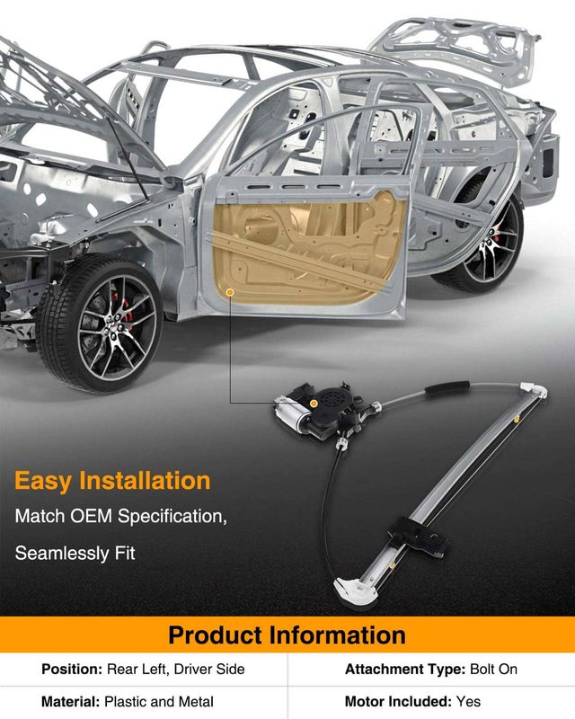Rear Driver Power Window Motor & Regulator Assembly for Mazda CX-7 CX7 2007-2012