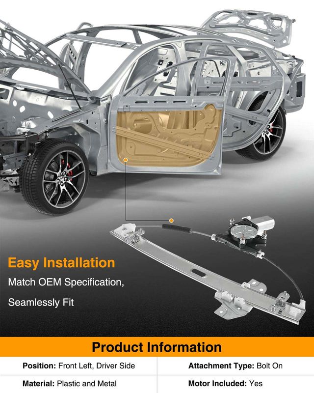Rear Driver Power Window Motor & Regulator Assembly for Kia Rio 5 Hyundai Accent