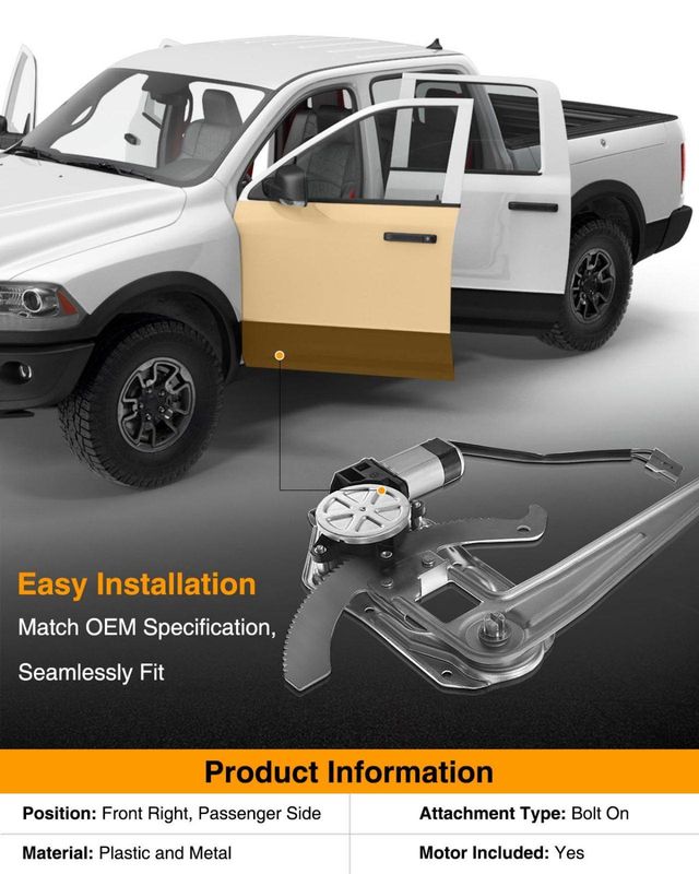 Front Passenger Power Window Motor & Regulator Assembly for Ford Ranger 1993-2011