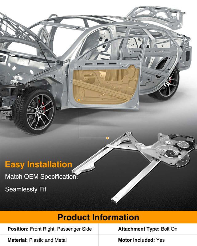 Front Passenger Power Window Motor & Regulator Assembly for Chevrolet Monte Carlo