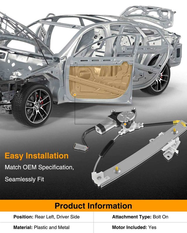 Rear Driver Power Window Motor & Regulator Assembly for Ford Escape 2001-2007 Mercury