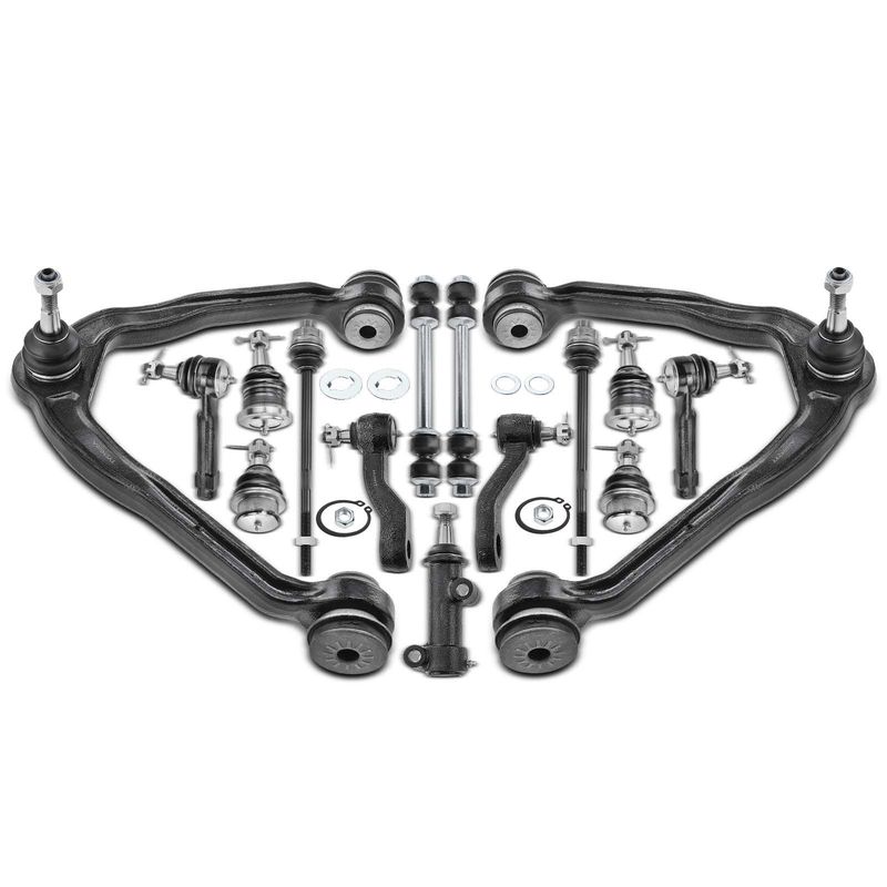 15x Front Control Arm with Ball Joints Tie Rod End for Chevrolet Silverado GMC