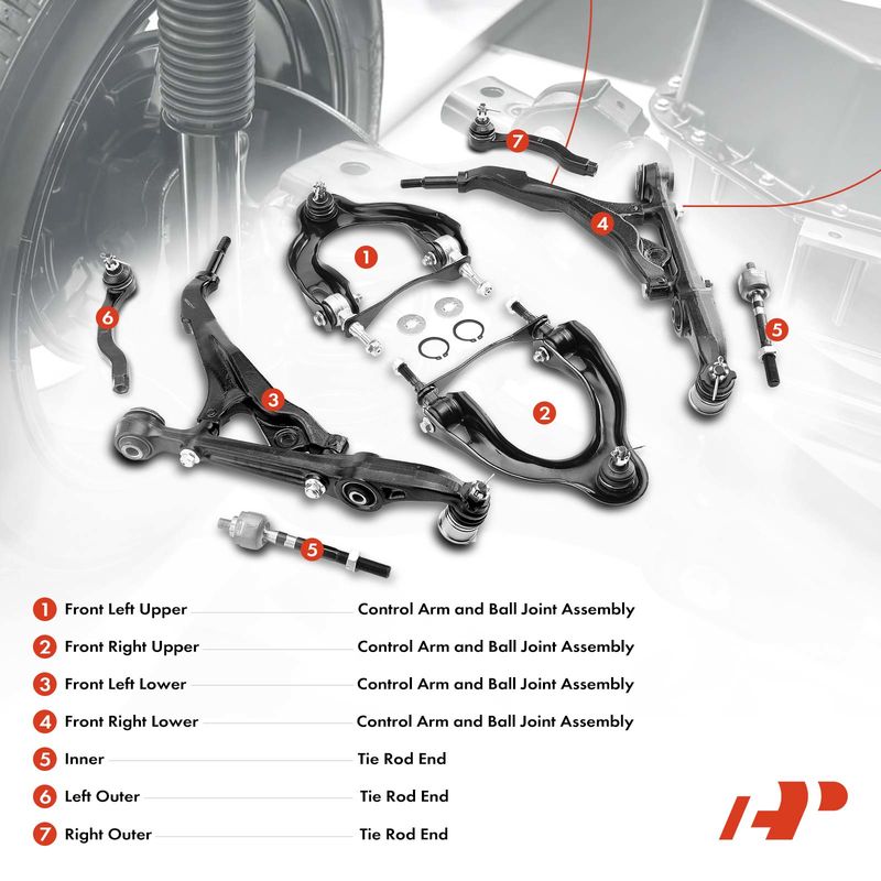 8x Front Control Arm & Ball Joint Tie Rod End for Honda Civic 92-95 Civic Del Sol