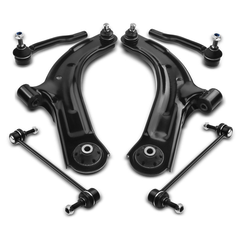 6x Front Lower Control Arm with Ball Joint & Stabilizer Bar Link for Nissan Cube