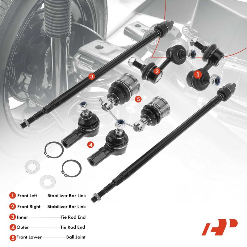 8x Stabilizer Bar Link & Tie Rod End Ball Joint for Honda CR-V 2002-2006 L4 2.4L