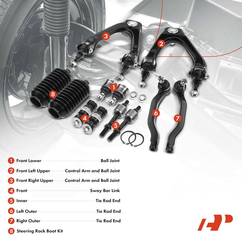 12x Front Control Arm with Ball Joint Stabilizer Bar Link for Honda Accord