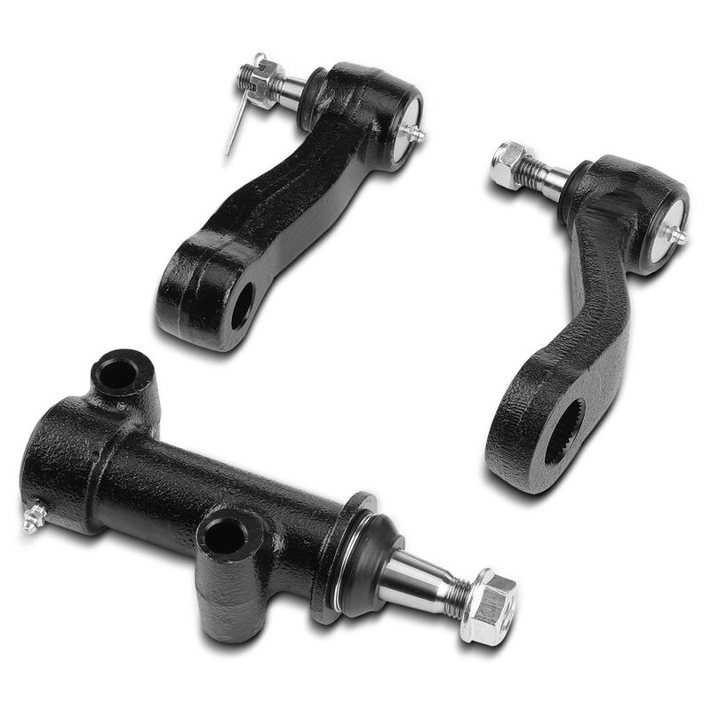 3x 3-Groove Pitman Arm Idler Arm & Bracket for Chevrolet Silverado 1500 HD GMC