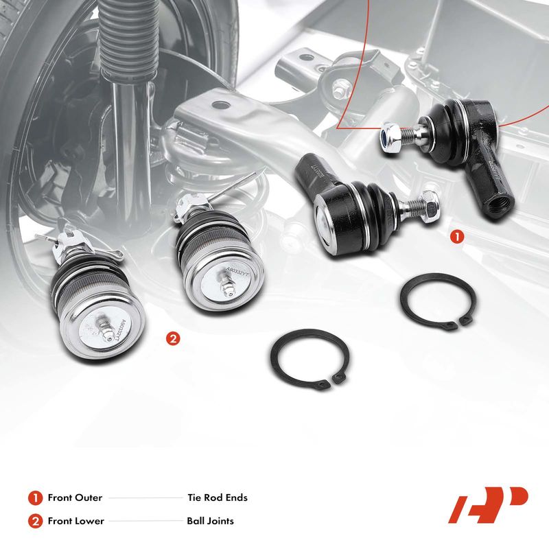 4x Front Outer Tie Rod Ends & Ball Joints for Honda Civic Acura EL 2001-2005