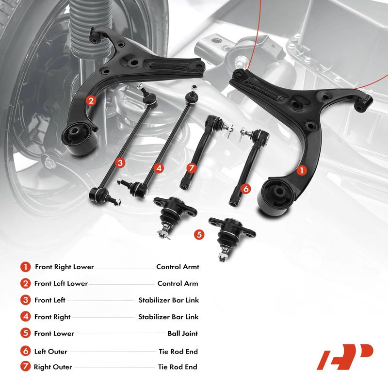 8x Front Control Arm & Stabilizer Bar Link for Hyundai Accent 2006-2011 L4 1.6L