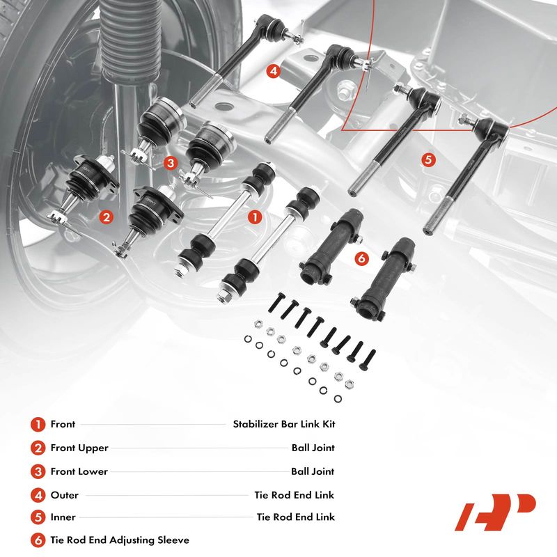 12x Front Bar Link Kit & Tie Rod End with Ball Joint for Chevy S10 Blazer GMC