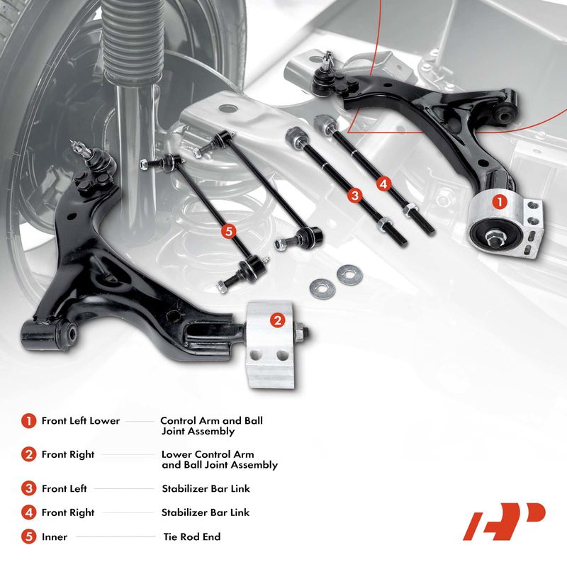 6x Front Lower Control Arm & Ball Joint Sway Bar Link for Pontiac Torrent Chevy