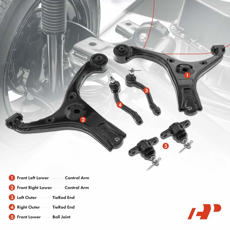 6x Front Lower Control Arm Tie Rod End Ball Joint for Hyundai Accent 2006-2011