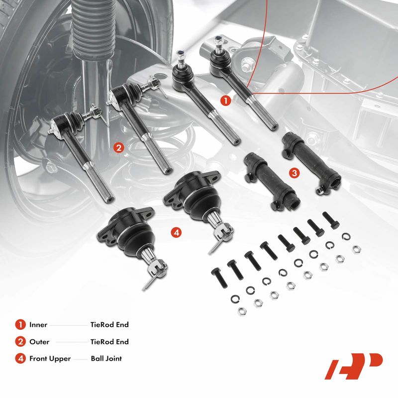 8x Front Tie Rod End Ball Joint for Chevrolet K1500 88-99 K2500 Tahoe GMC Yukon