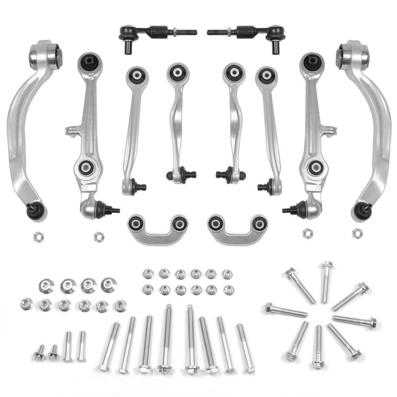 12x Front Control Arm Ball Joint Tie Rod Sway Bar Link Kit for Audi A4 A6 S4
