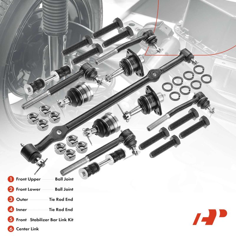 11x Front Sway Bar Link & Ball Joint & Tie Rod End Center Link for Chevy Impala