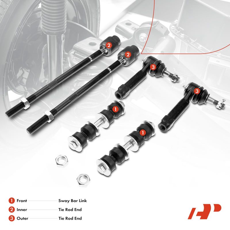 6x Front Sway Bar Link with Tie Rod End for Chevrolet Impala Pontiac Grand Prix