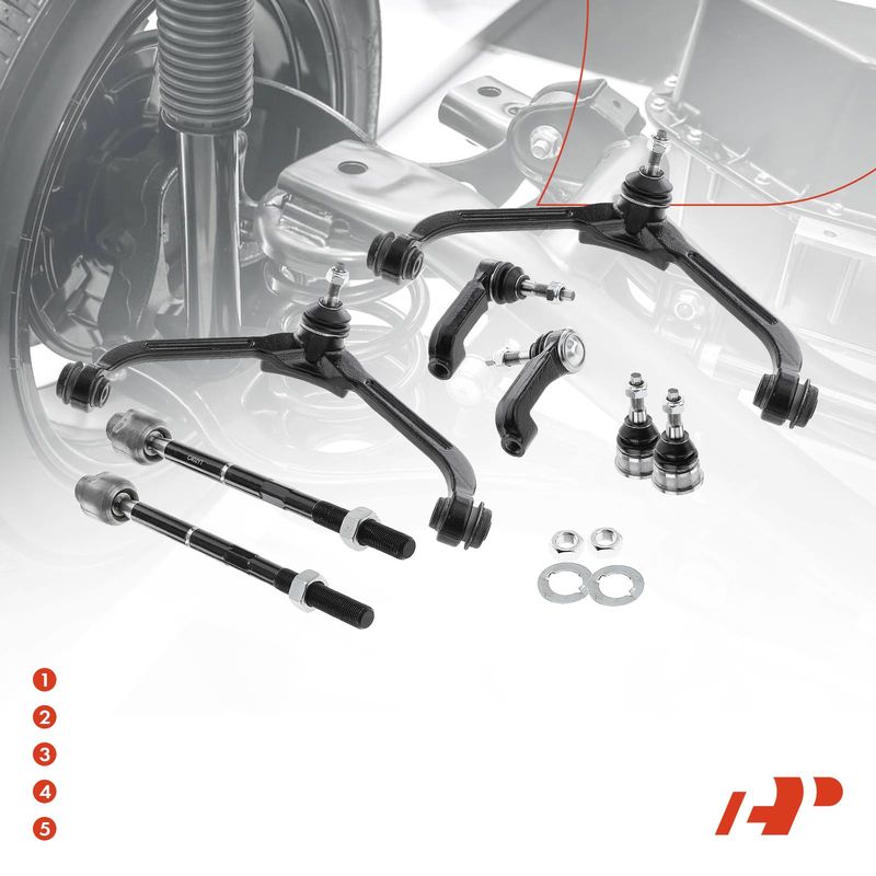 8x Front Control Arm & Tie Rod End & Ball Joint Assembly for Jeep Liberty 02-04