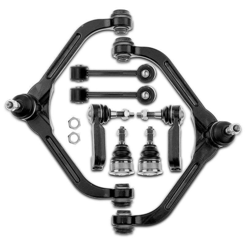 8x Front Control Arm with Ball Joint & Sway Bar Link Tie Rod End for Jeep Liberty