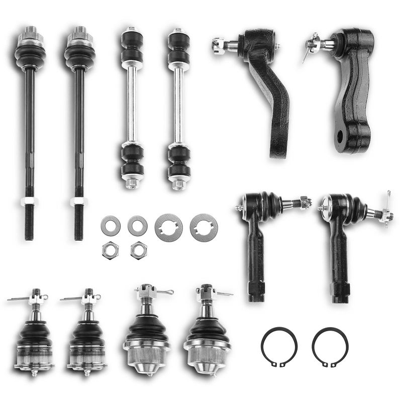 12x Front Sway Bar Link Tie Rod End Pitman Arm & Ball Joint Kit for Chevy GMC 4WD