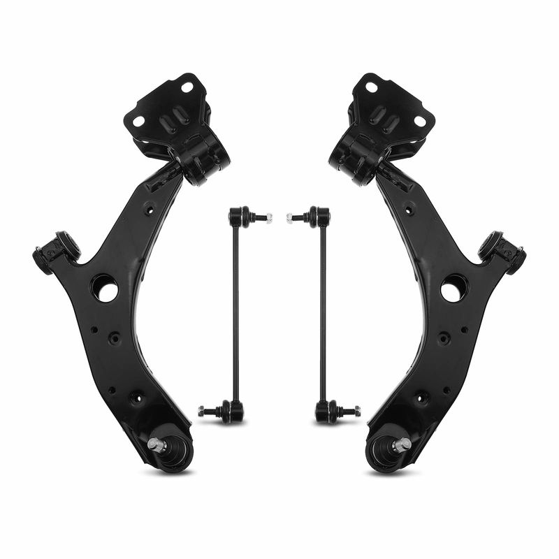 4x Front Control Arm with Ball Joint Stabilizer Bar Link for Mazda 3 07-09