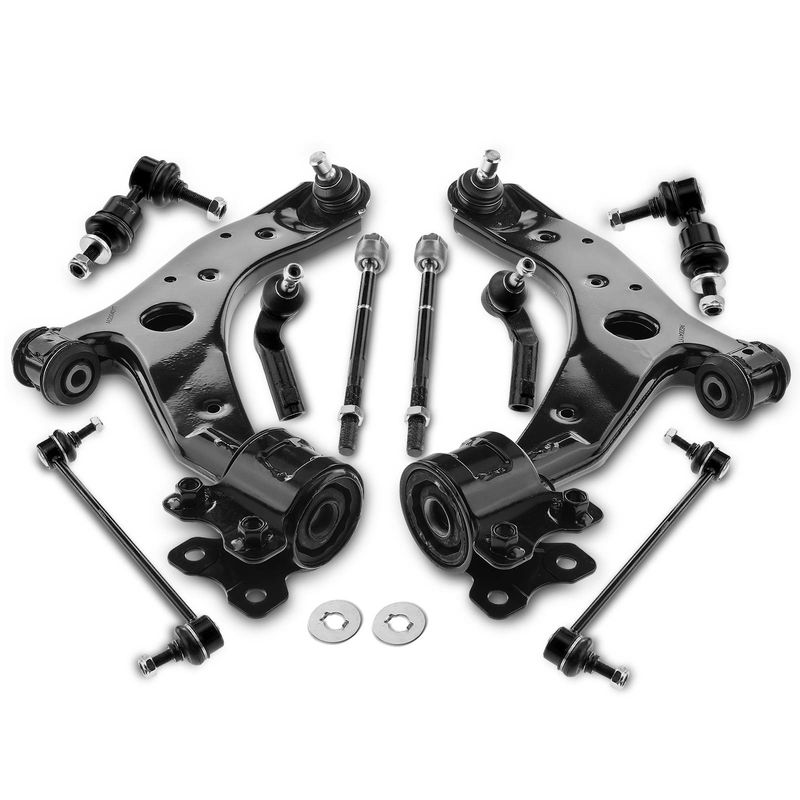 10x Front & Rear Lower Control Arm with Ball Joint & Tie Rod End for Mazda 3